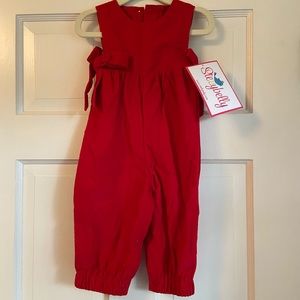 Red Corduroy Christmas overall